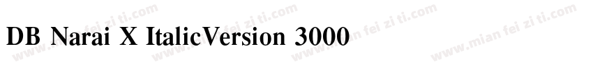 DB Narai X ItalicVersion 3000 2006字体转换